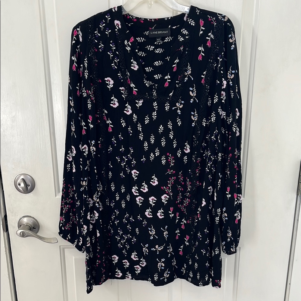 Lane Bryant Black Floral Women's Top